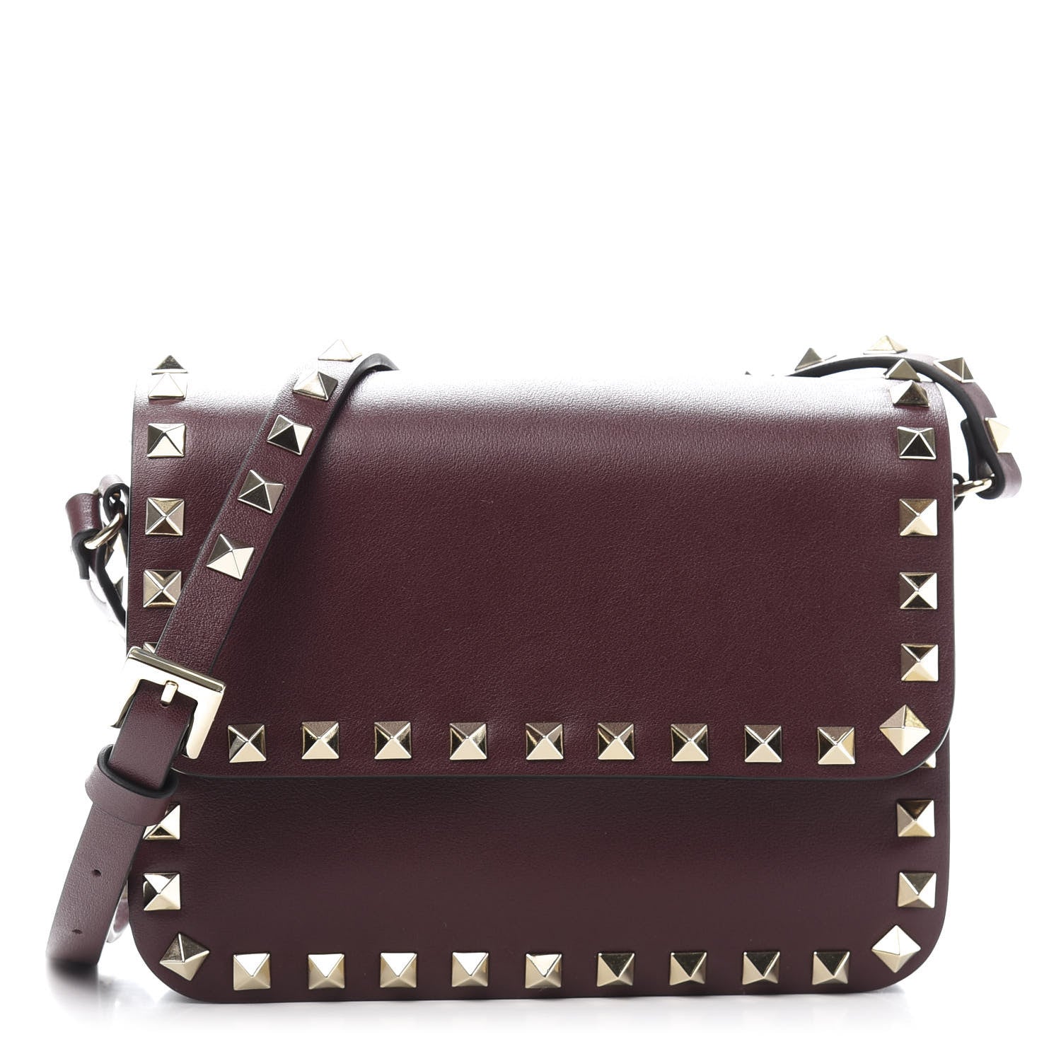 Valentino Garavani Vitello Rockstud Flap Crossbody Bag Rubin 1 of 12