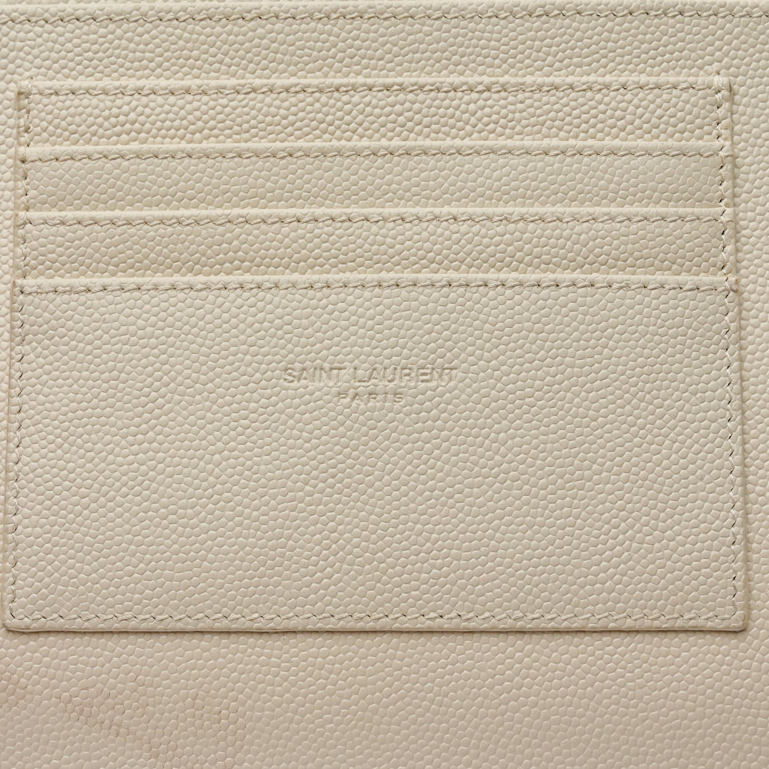 Saint Laurent Grain De Poudre Chevron Monogram Large Bill Pouch Blanc Vintage 8 of 9