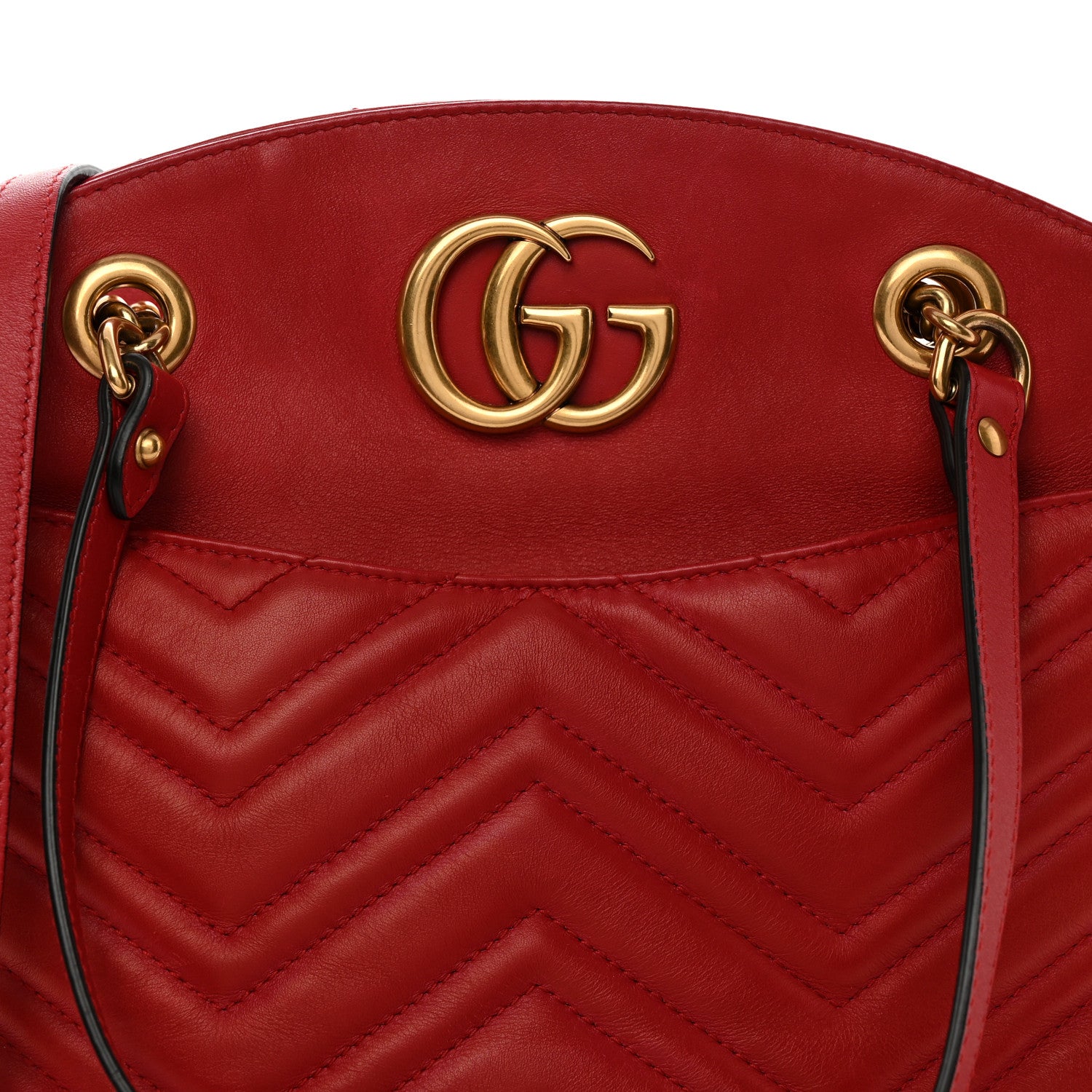 Gucci Calfskin Matelasse Medium GG Marmont Open Top Shoulder Bag