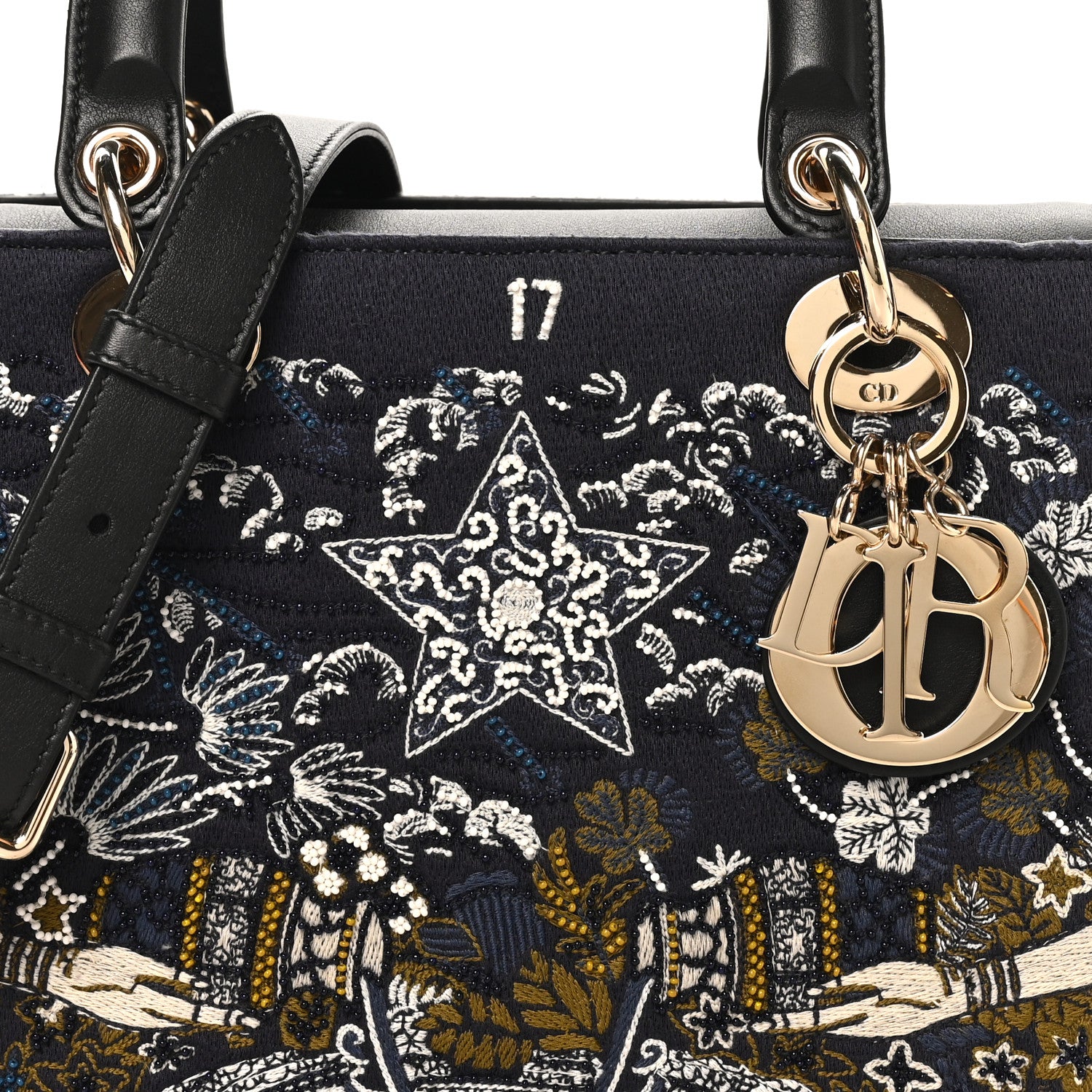 Christian Dior Embroidered L'Etoile Tarot Medium Lady Dior Blue Multicolor 7 of 9