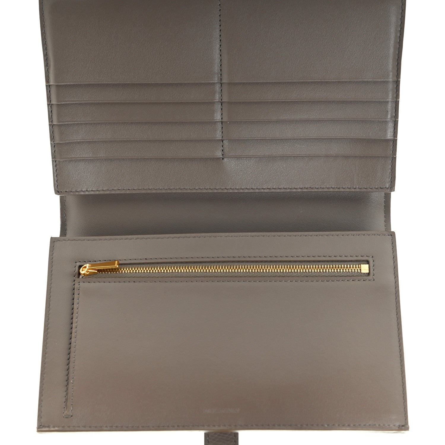 Celine Grained Calfskin Large Multifunction Strap Wallet Pebble Mineral 5 of 8