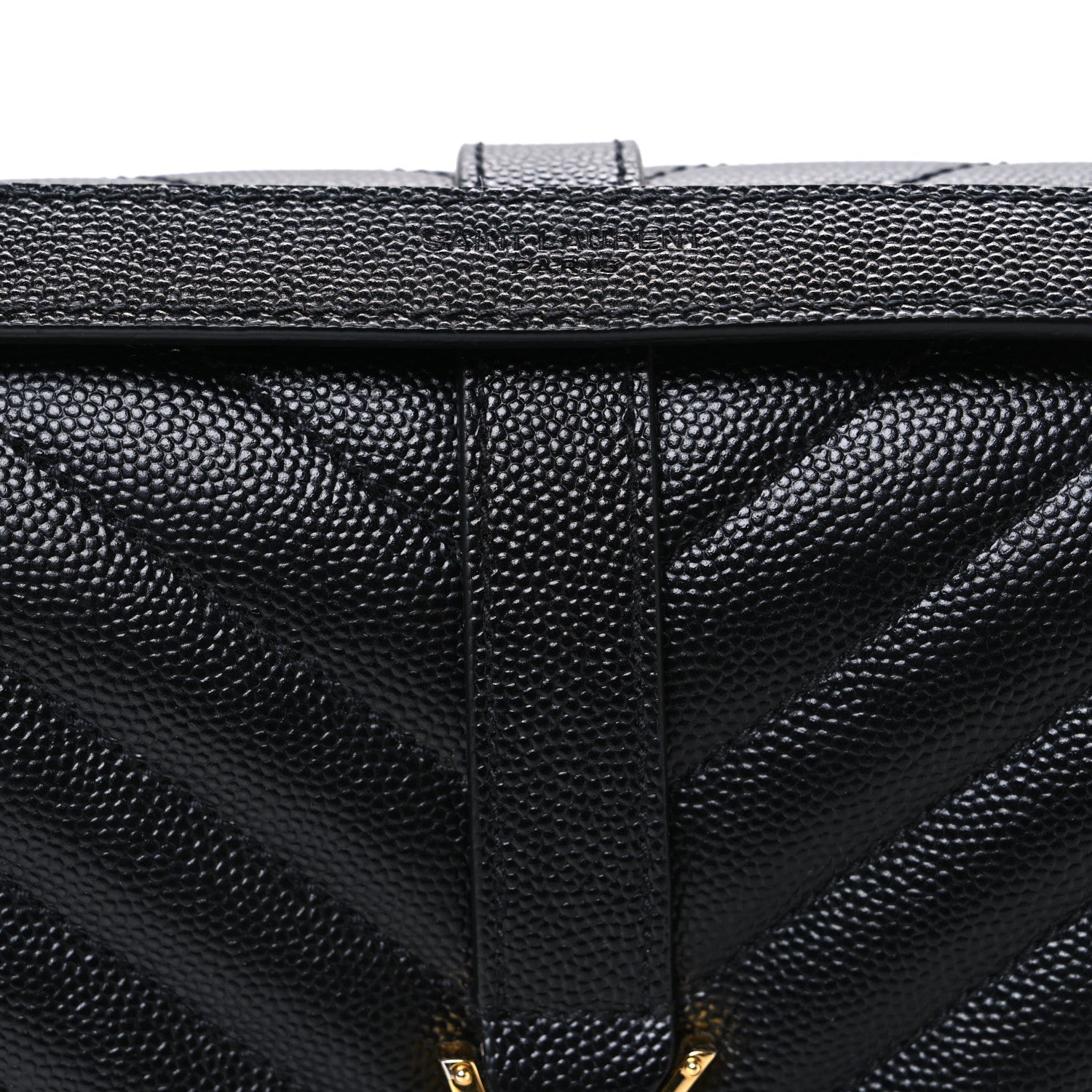 Saint Laurent Grain De Poudre Matelasse Chevron Medium Monogram Satchel Black Black 7 of 10