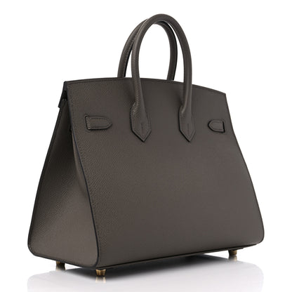 Hermes Epsom Birkin Sellier 25 Etain 3 of 10