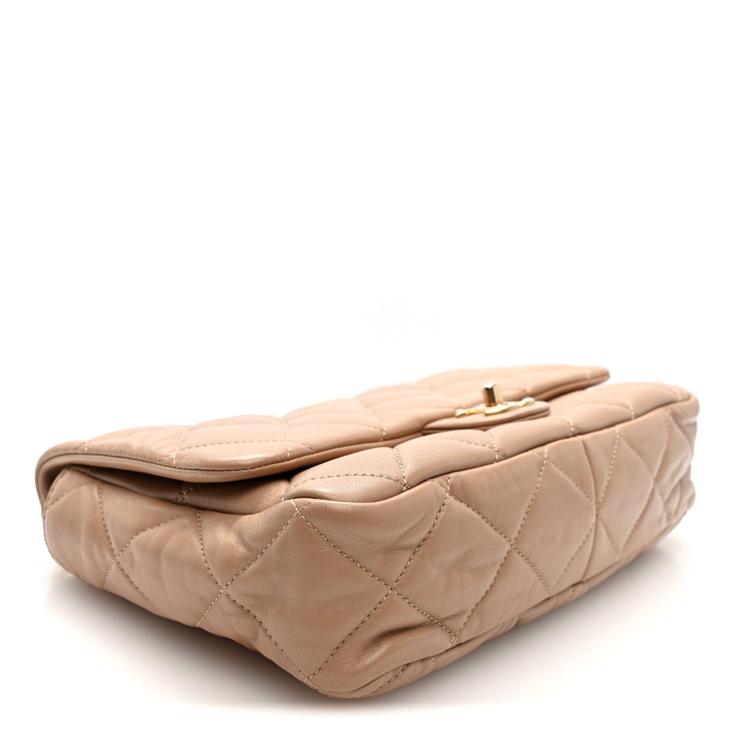 Chanel Lambskin Quilted Large CC Funky Town Flap Beige 4 of 10