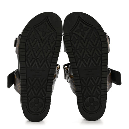 Louis Vuitton Monogram Bom Dia Mule Sandals 38 Black 6 of 12