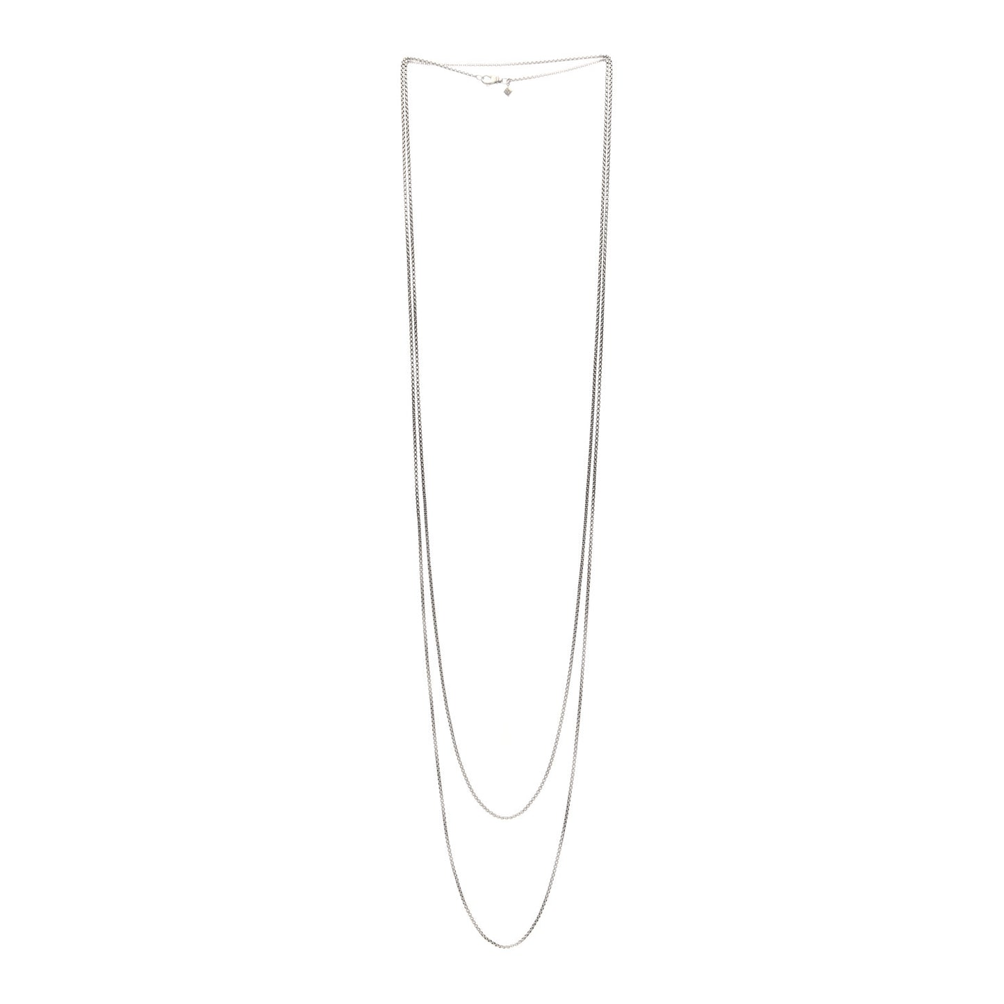 Sterling Silver 14K Yellow Gold 2.7mm Box Chain Necklace 72"