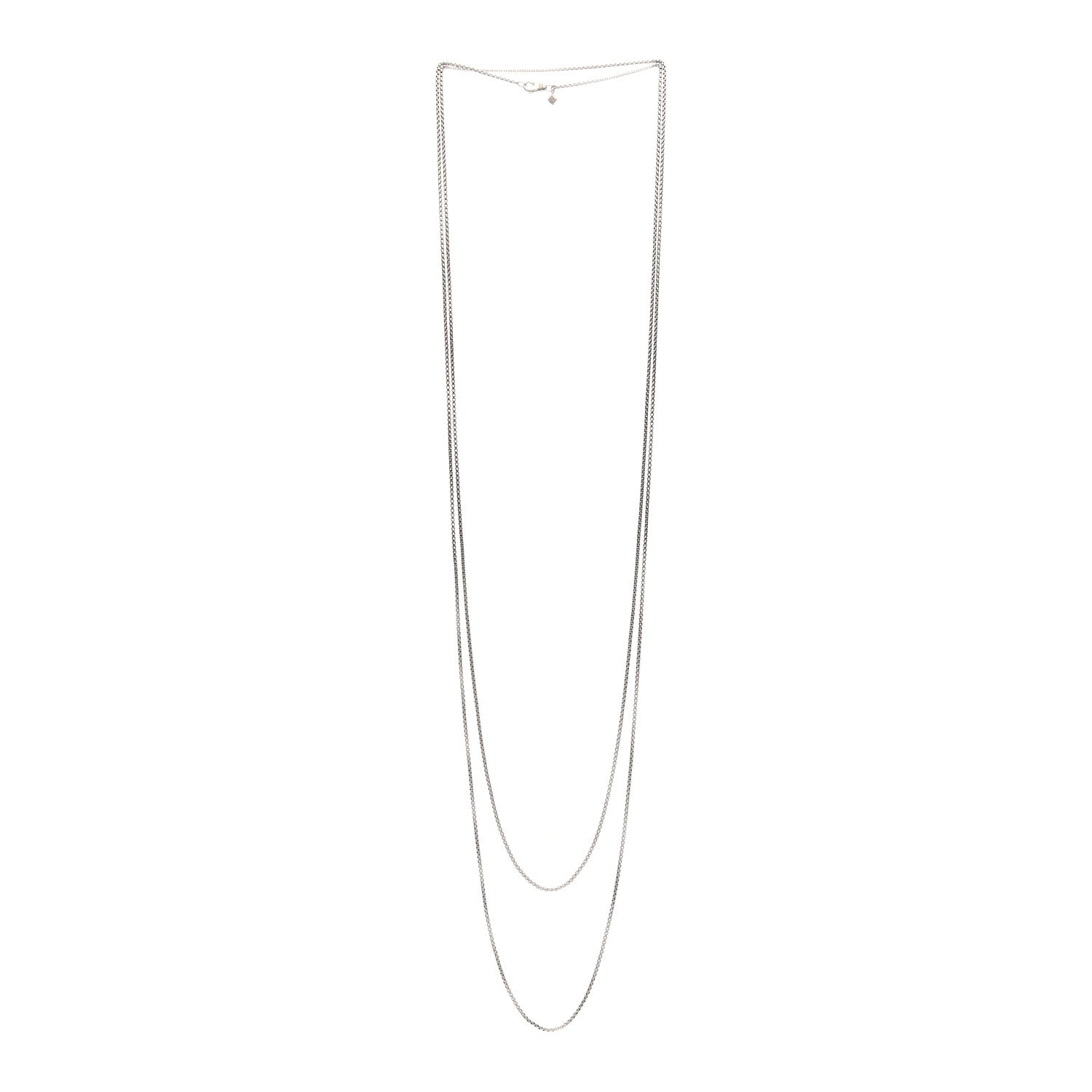 David Yurman Sterling Silver 14K Yellow Gold 2.7mm Box Chain Necklace 72" 3 of 5