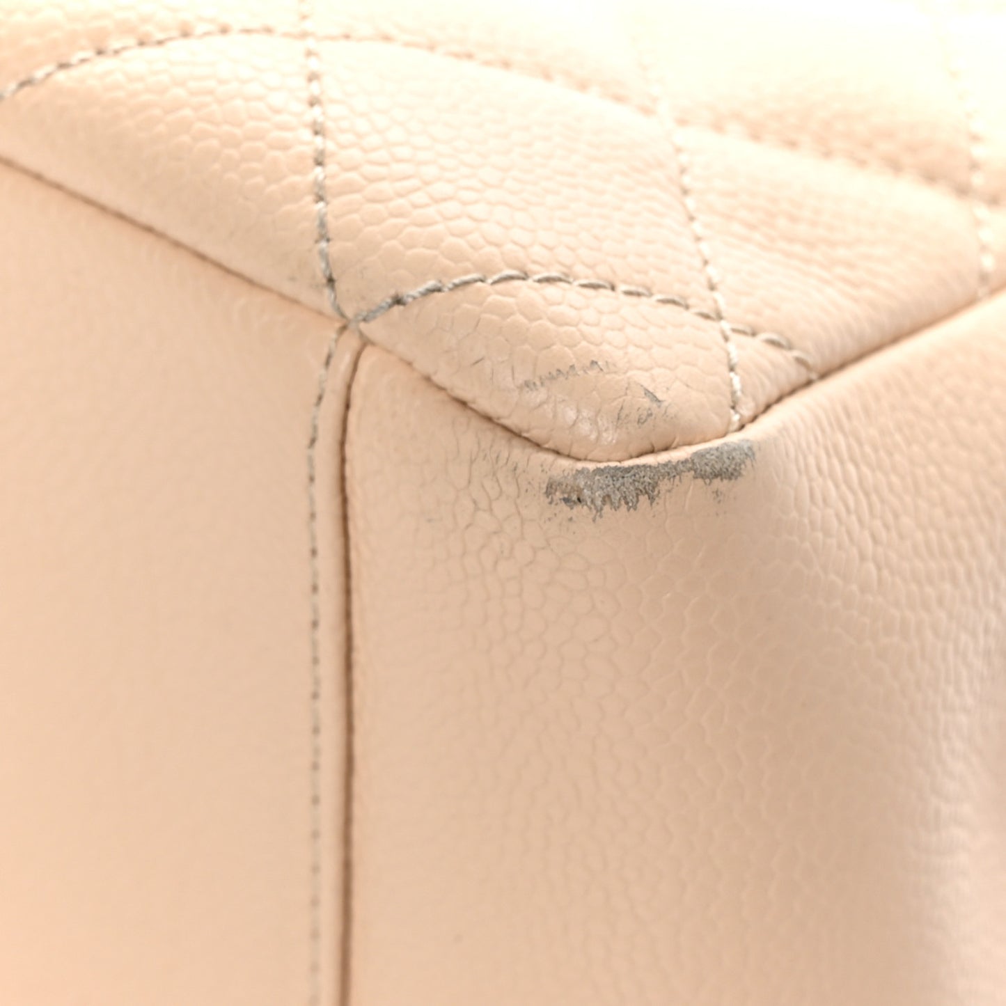Caviar Quilted Grand Shopping Tote GST Beige Clair
