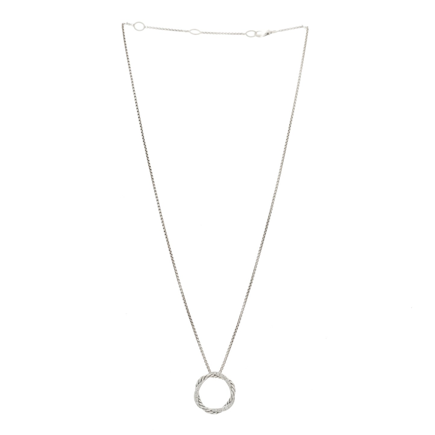 Sterling Silver Diamond Petite Infinity Pendant Necklace