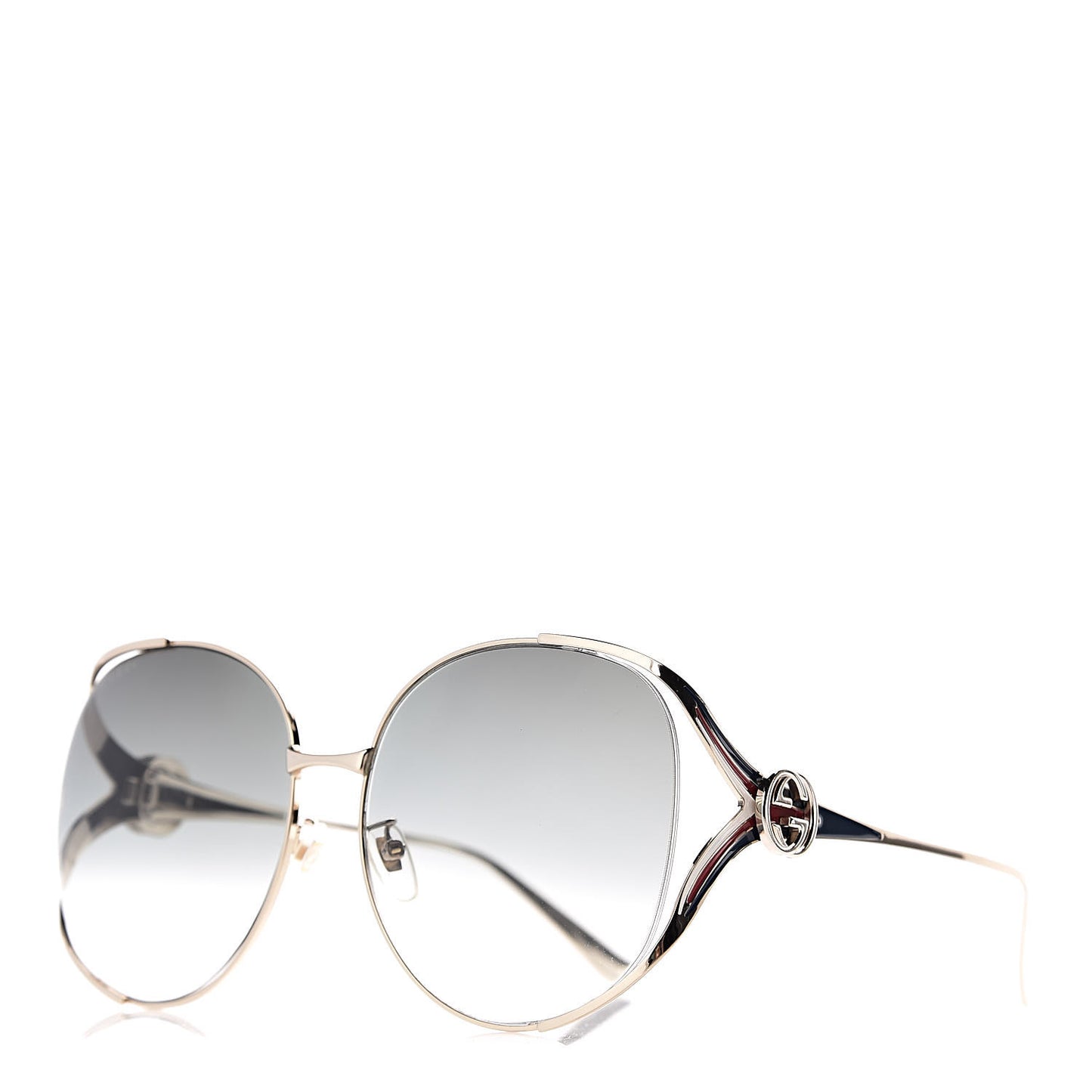 Metal Oversized Round Frame GG0225S Sunglasses Gold