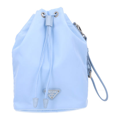 Prada Re-Nylon Saffiano Vela Bucket Wristlet Celeste 1 of 11