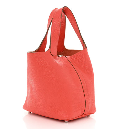 Hermes Taurillon Clemence Picotin Lock 18 PM Rouge Pivoine 3 of 9