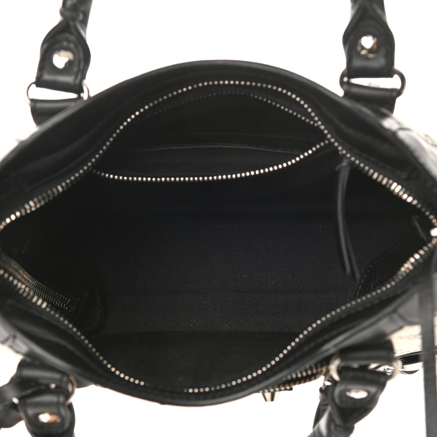 Canvas Satin Calfskin Diagonal Allover Logo Print Classic Silver Hardware Mini City Natural Black