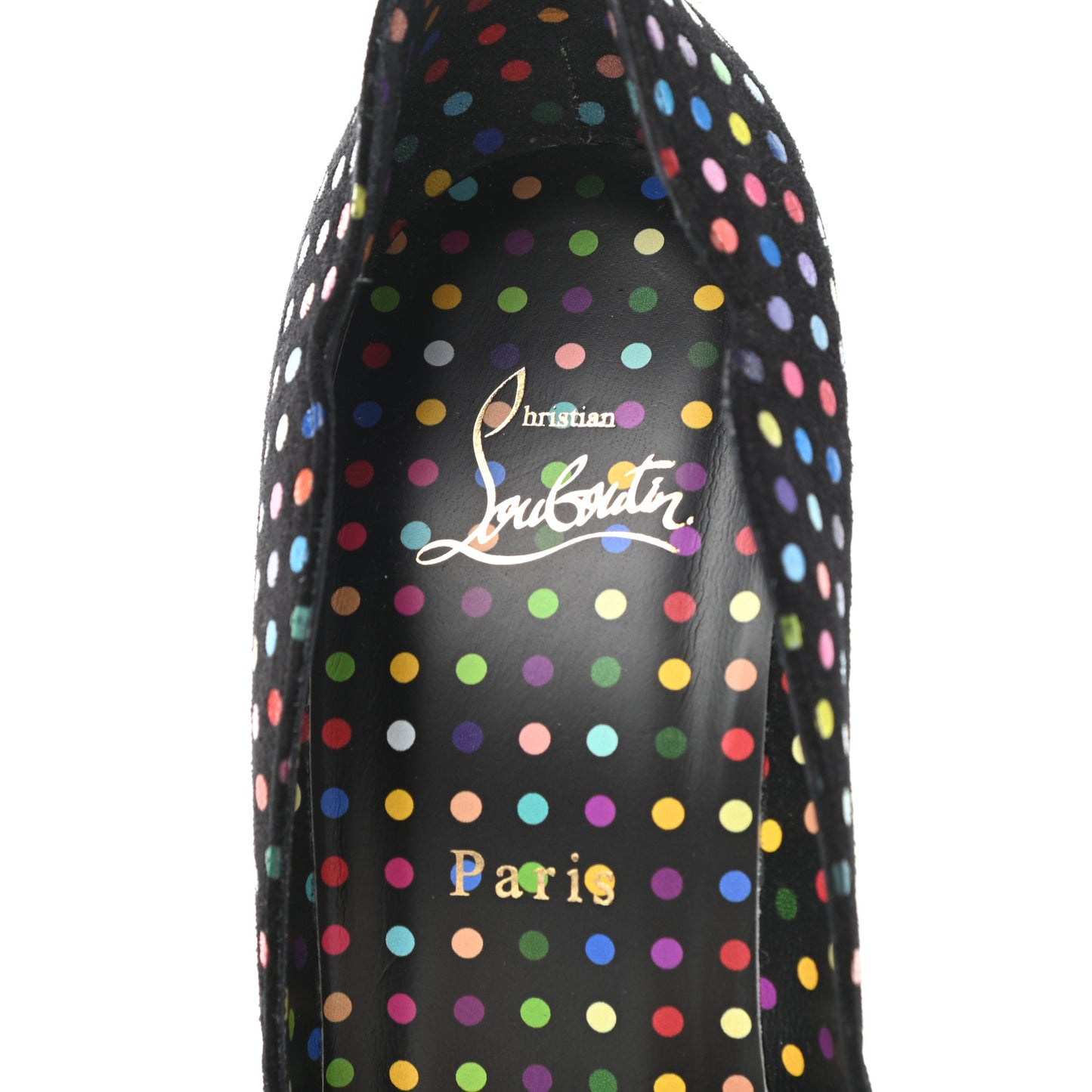 Suede Polka Dot Hot Chick 100 Pumps 40.5 Black Multicolor