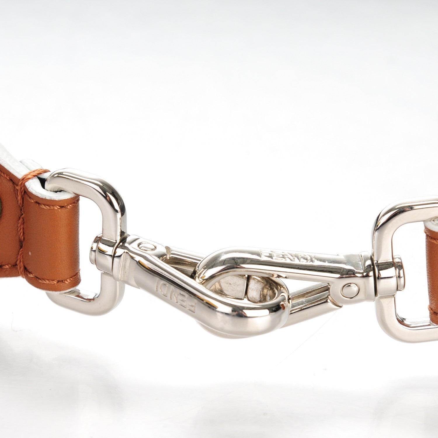 Fendi Calfskin Elaphe Flowerland Studded Strap You Brown Multicolor 4 of 4