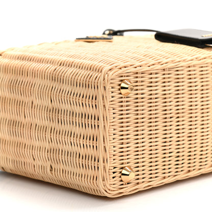 Prada Wicker Canvas Tote Naturale Black 8 of 9