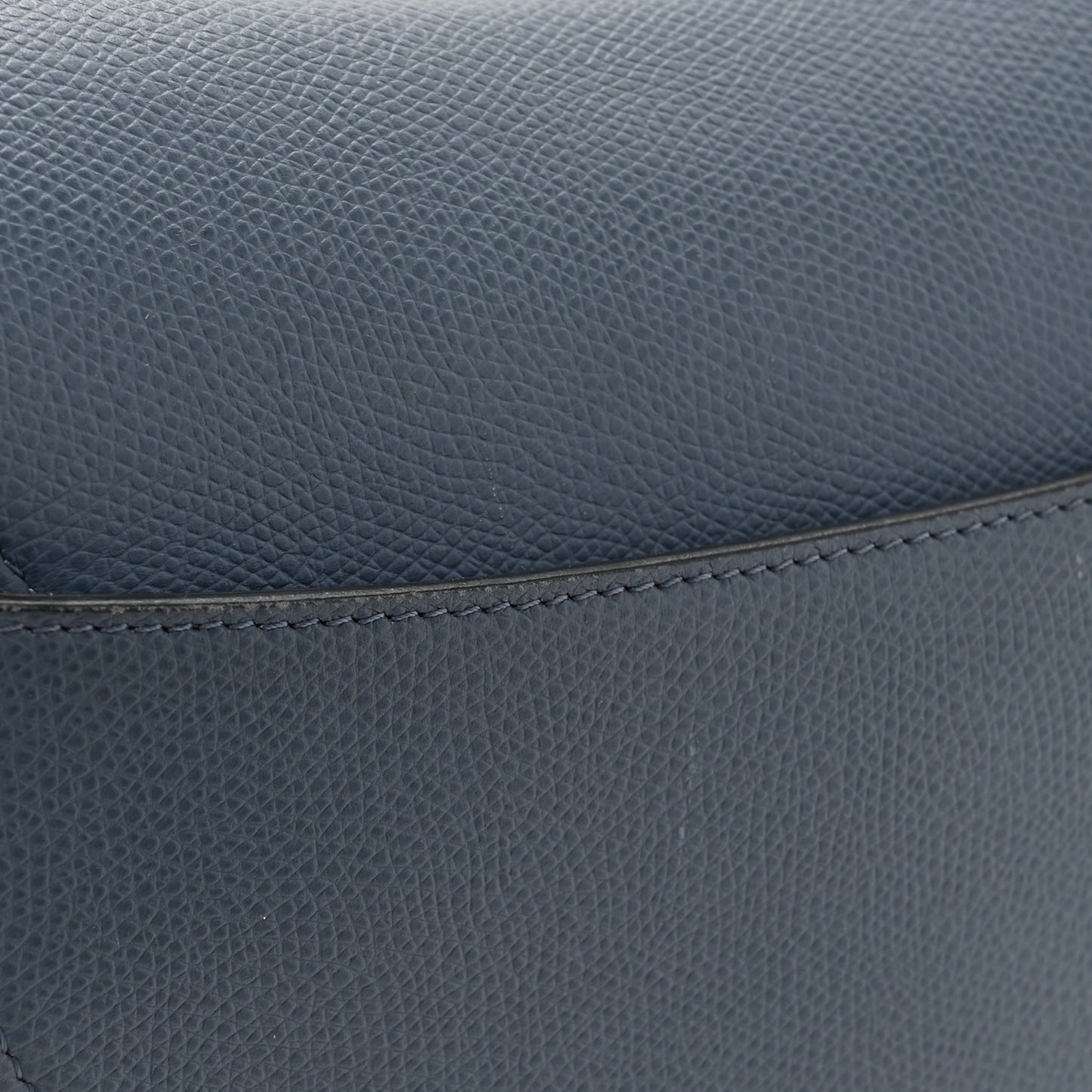 Grained Calfskin Saddle Bag Denim Blue