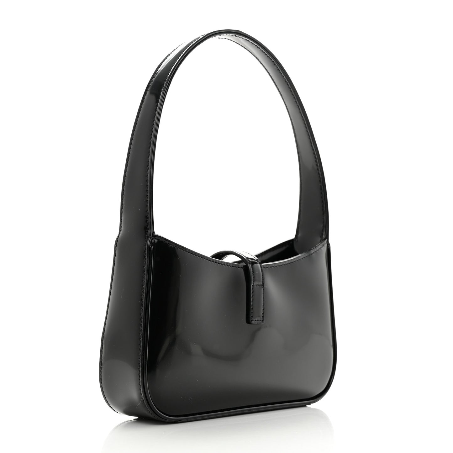 Patent Calfskin Le 5 A 7 Mini Hobo Black