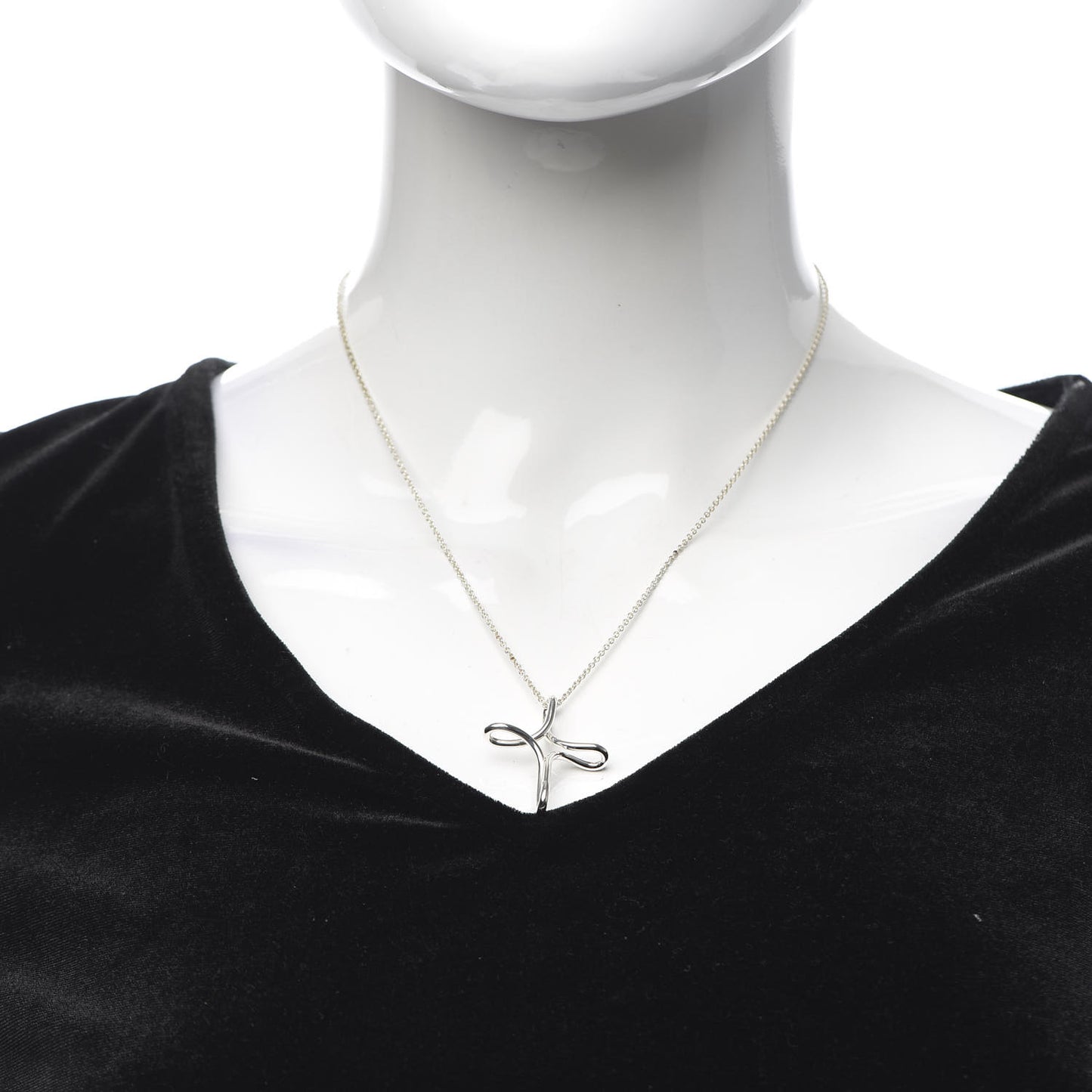 Sterling Silver Elsa Peretti Infinity Cross Pendant Necklace