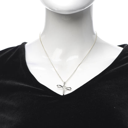 Tiffany Sterling Silver Elsa Peretti Infinity Cross Pendant Necklace 2 of 5