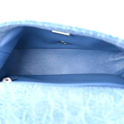Chanel Denim Quilted Camellia Sweetheart Mini Flap Blue 5 of 11