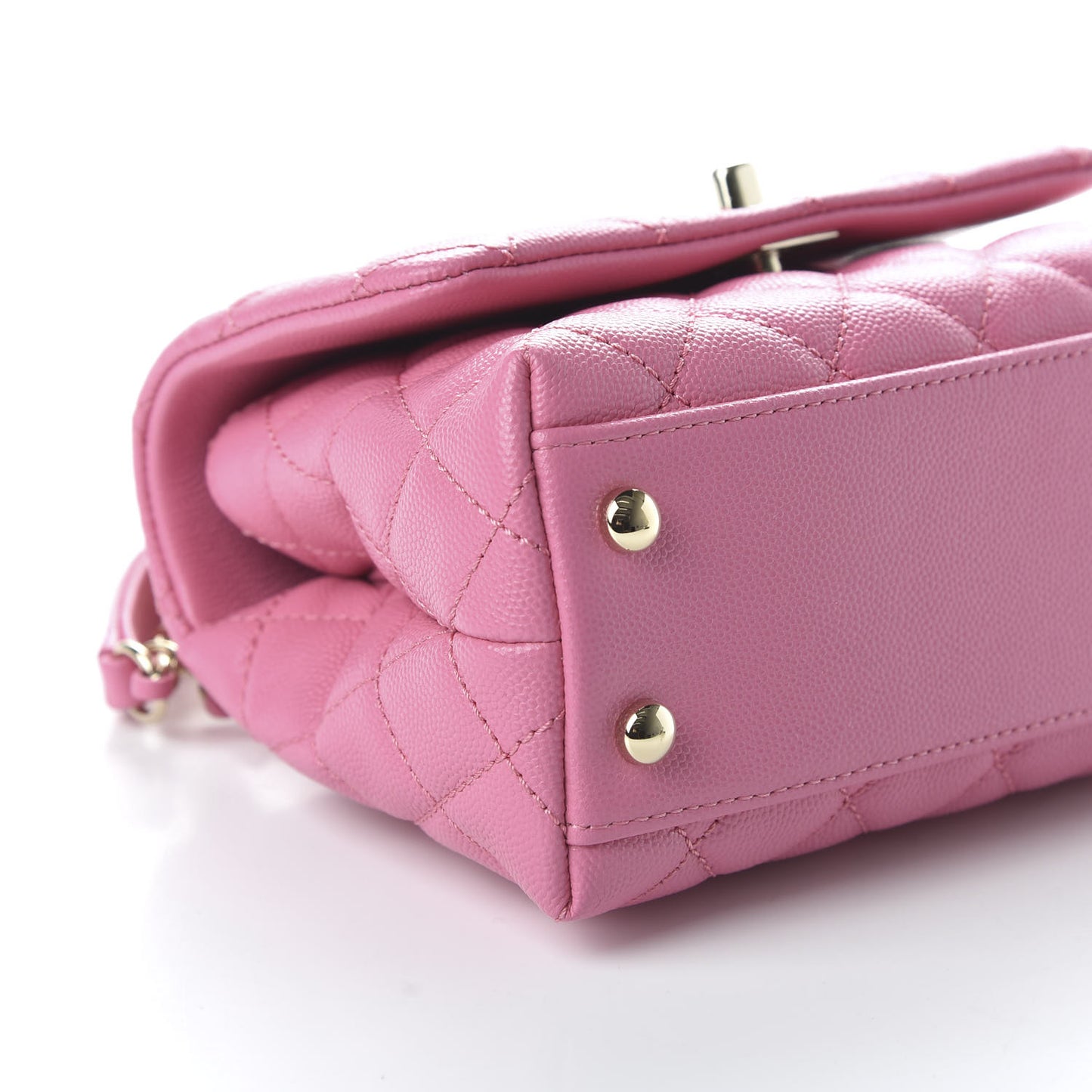 Caviar Quilted Lizard Embossed Extra Mini Coco Handle Flap Pink