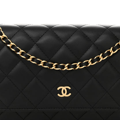 Chanel Lambskin Quilted Wallet On Chain WOC Black 9 of 14