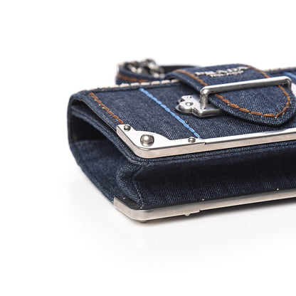 Prada Denim Small Cahier Bag Blue 6 of 9