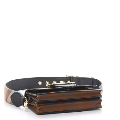 Burberry Grainy Calfskin House Check Small Buckle Bag Brown 6 of 11