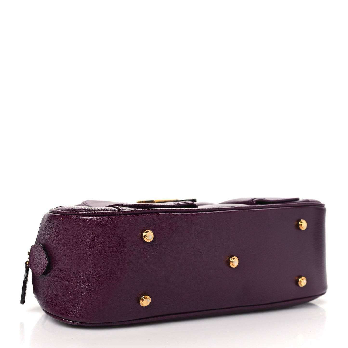Calfskin Mini Saddle Bowler Purple