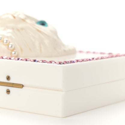 Gucci Plexiglass Crystal Cat Face Box Clutch White 10 of 14