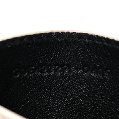 Saint Laurent Grain De Poudre Matelasse Chevron Monogram Credit Card Case Crema Soft 6 of 11