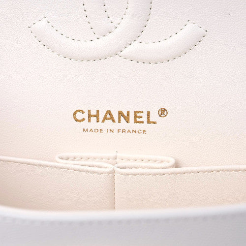 Chanel Caviar Quilted Medium Double Flap White 8 of 9