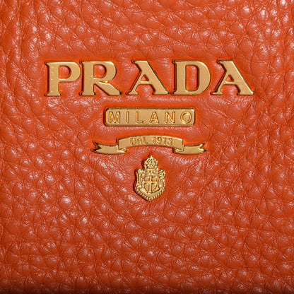Prada Vitello Daino Side Zip Shopping Tote Papaya 11 of 12