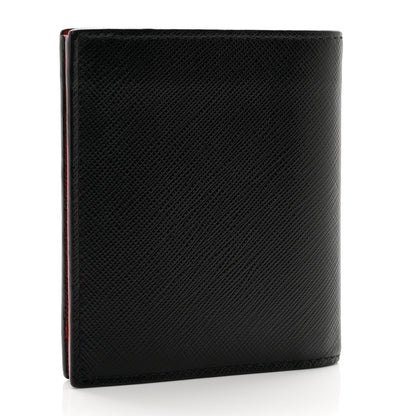 Prada Saffiano Bi-Fold Wallet Black Fuoco 3 of 8