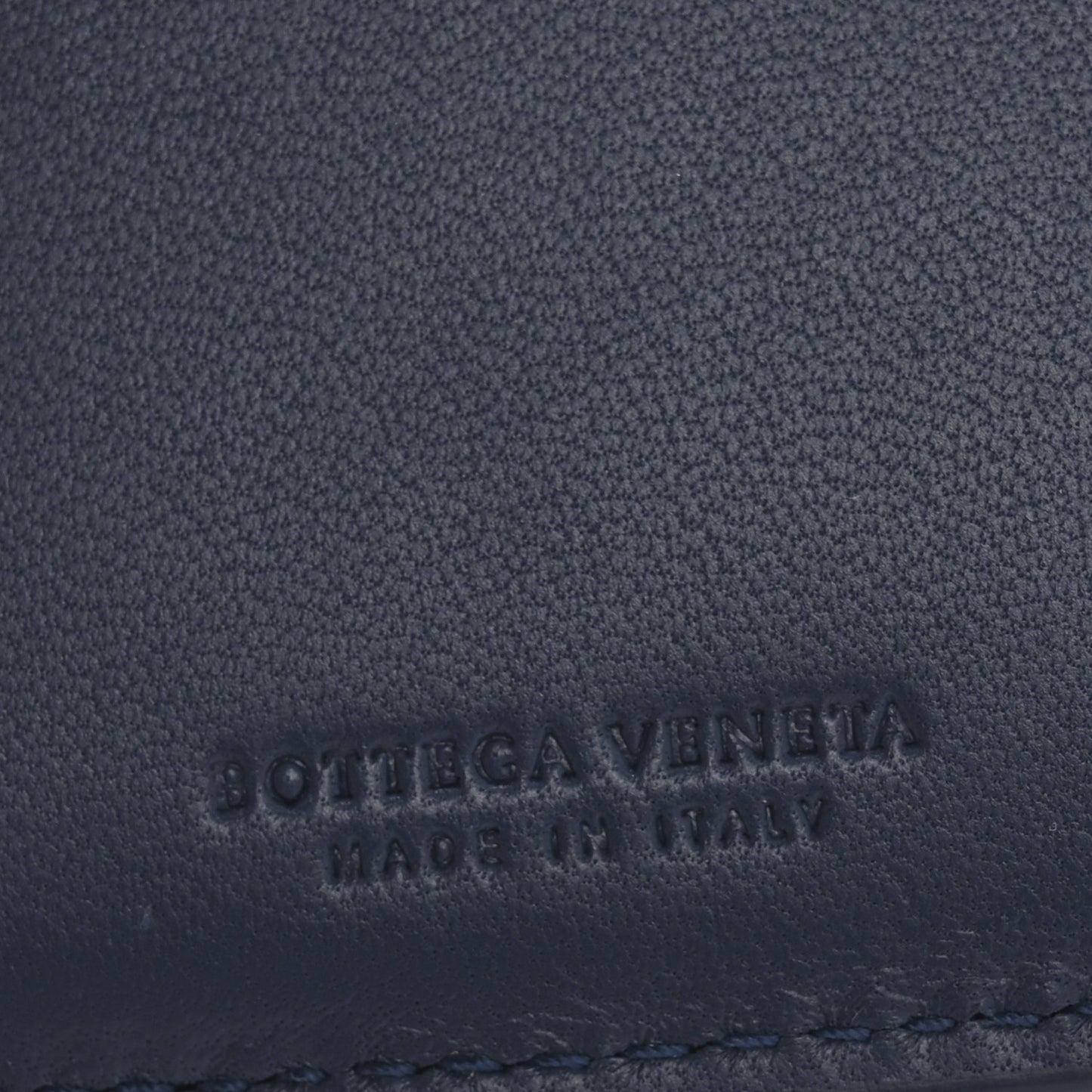 Nappa Intrecciato Bifold Zip Wallet Navy