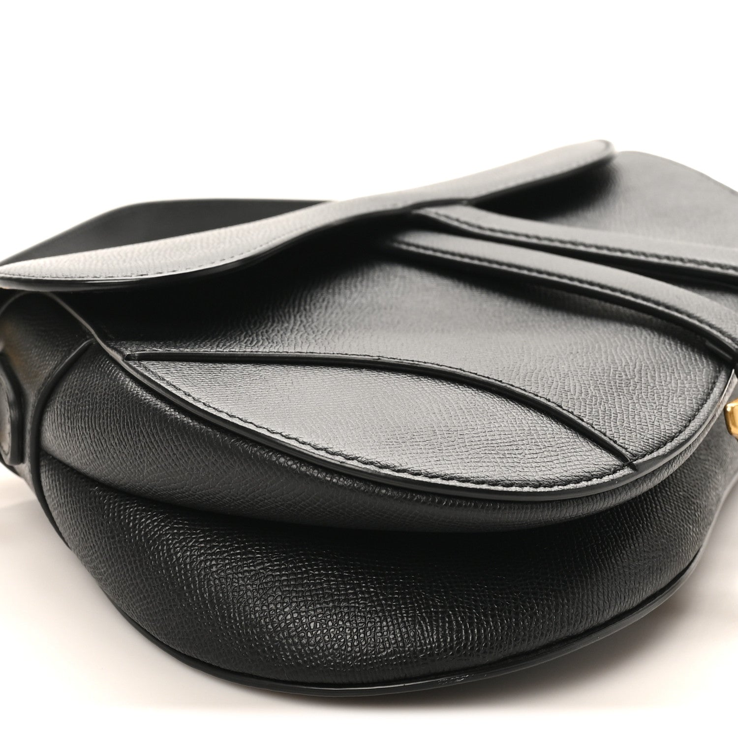 Christian Dior Grained Calfskin Saddle Bag Black 9 of 10