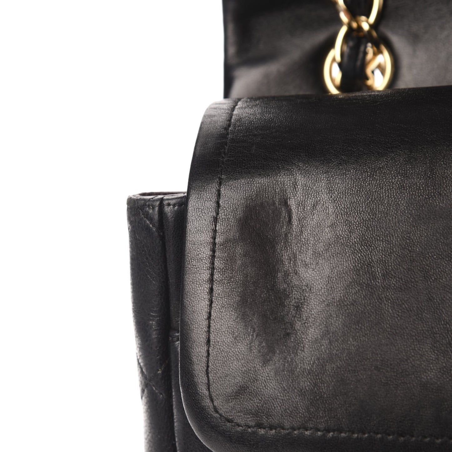 Lambskin Quilted Maxi Double Flap Black