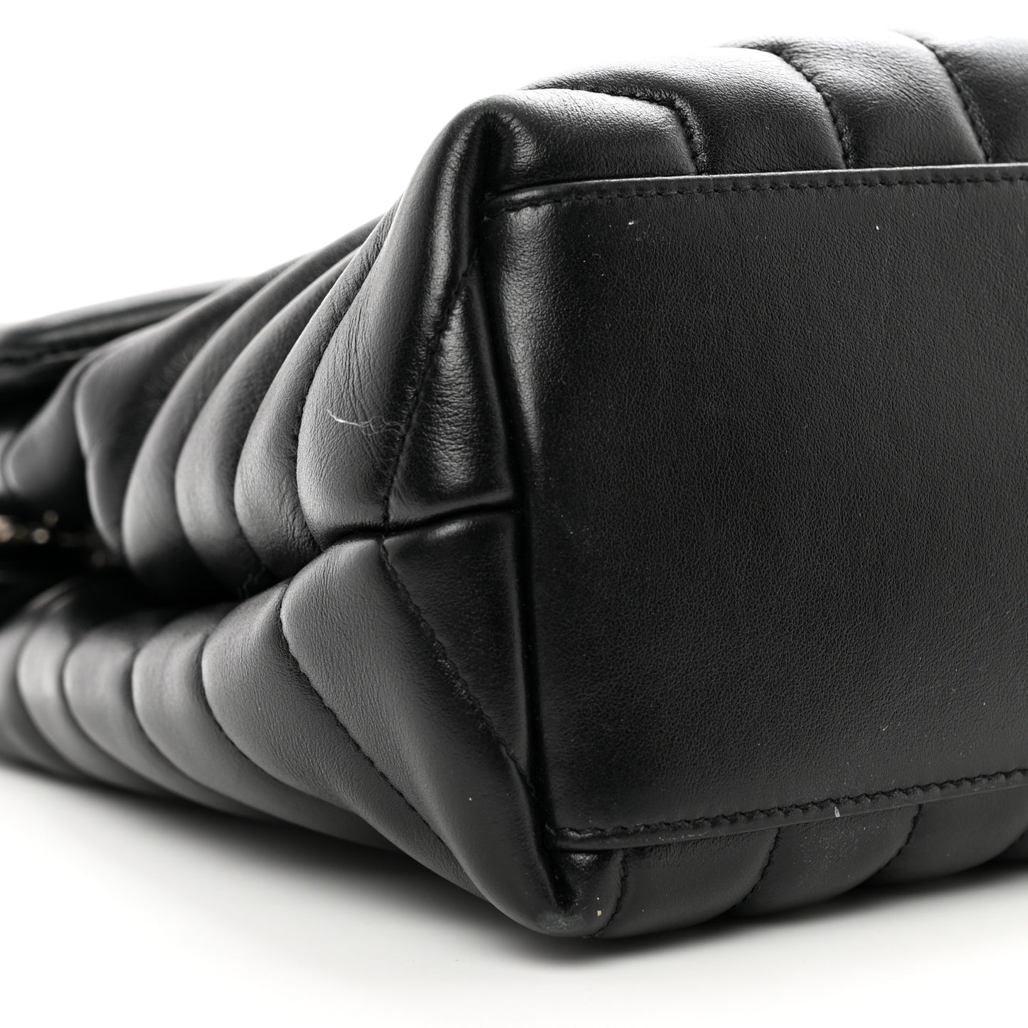 Calfskin Y Quilted Monogram Medium Loulou Chain Satchel Black