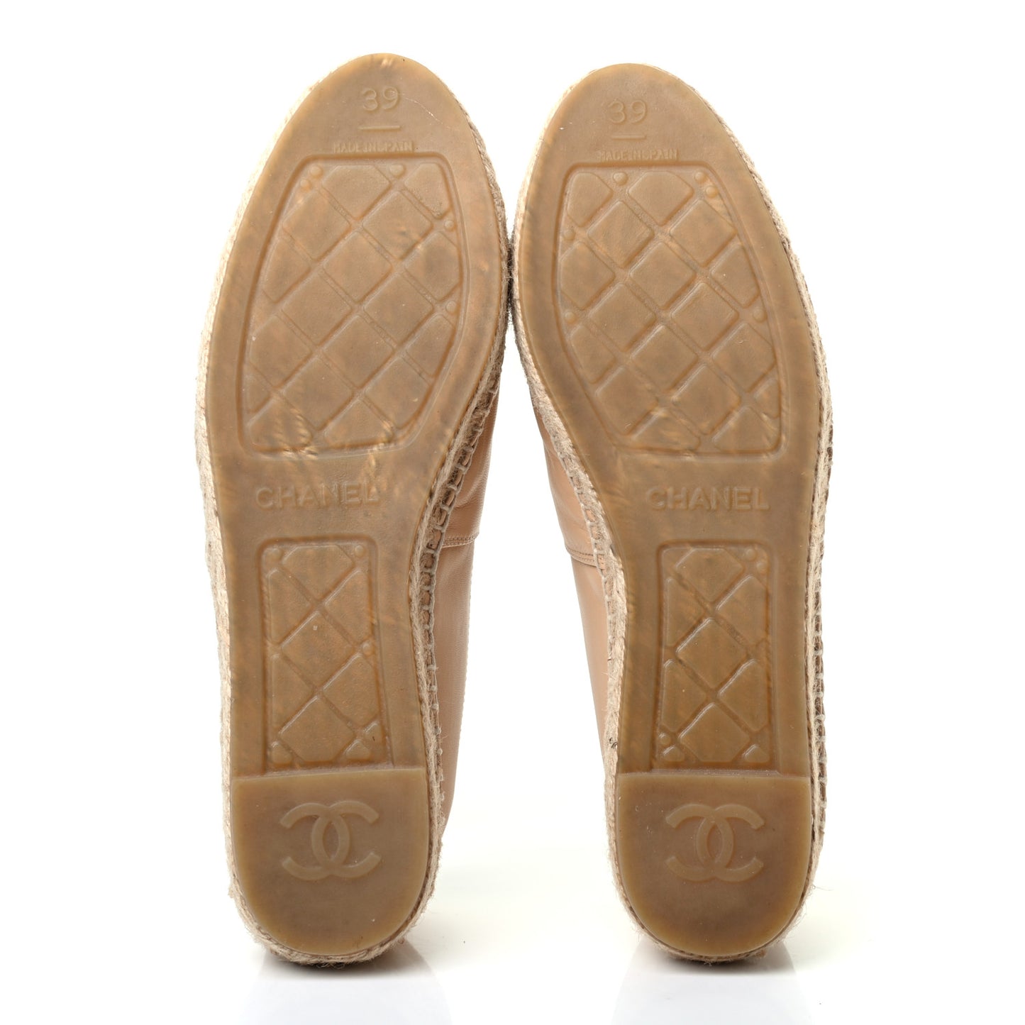Lambskin CC Espadrilles 39 Beige Black