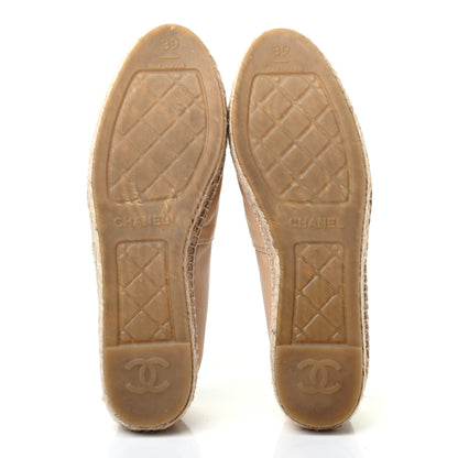 Chanel Lambskin CC Espadrilles 39 Beige Black 5 of 7