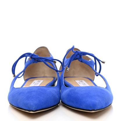 Jimmy Choo Suede Vanessa Flats 40 Cobalt Blue 2 of 7