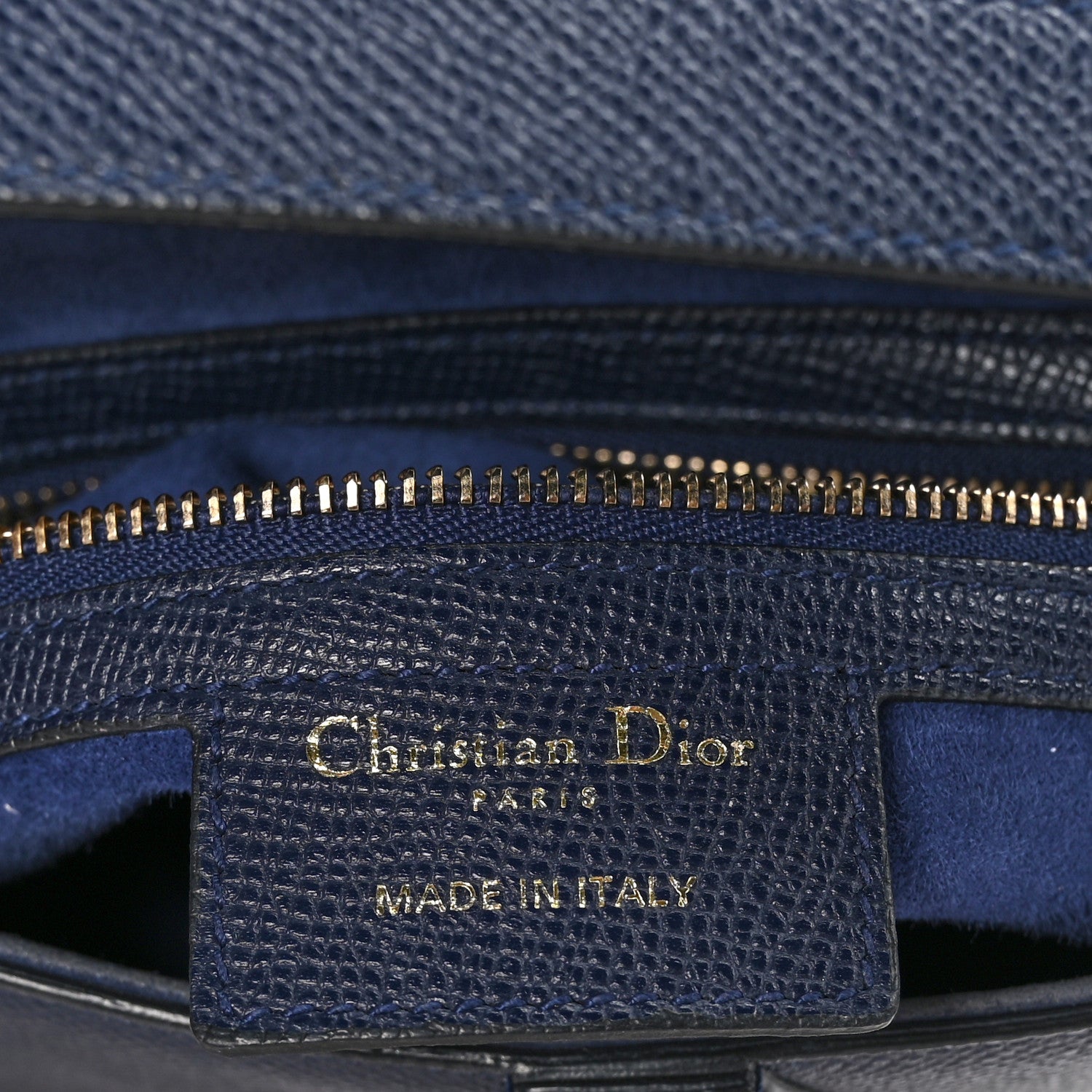 Christian Dior Grained Calfskin Saddle Bag Navy 6 of 10