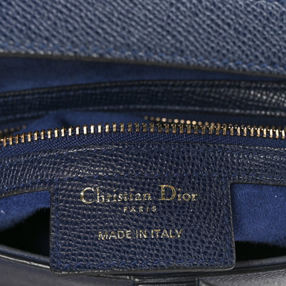 Christian Dior Grained Calfskin Saddle Bag Navy 6 of 10