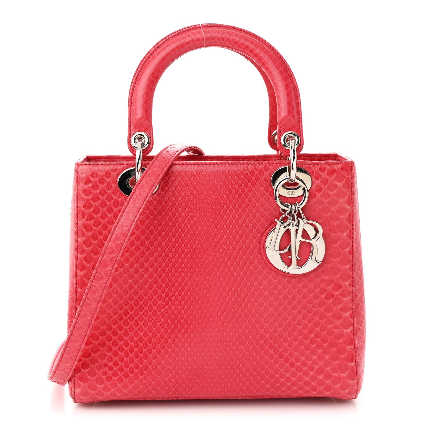 Christian Dior Snakeskin Medium Lady Dior Pink 1 of 13