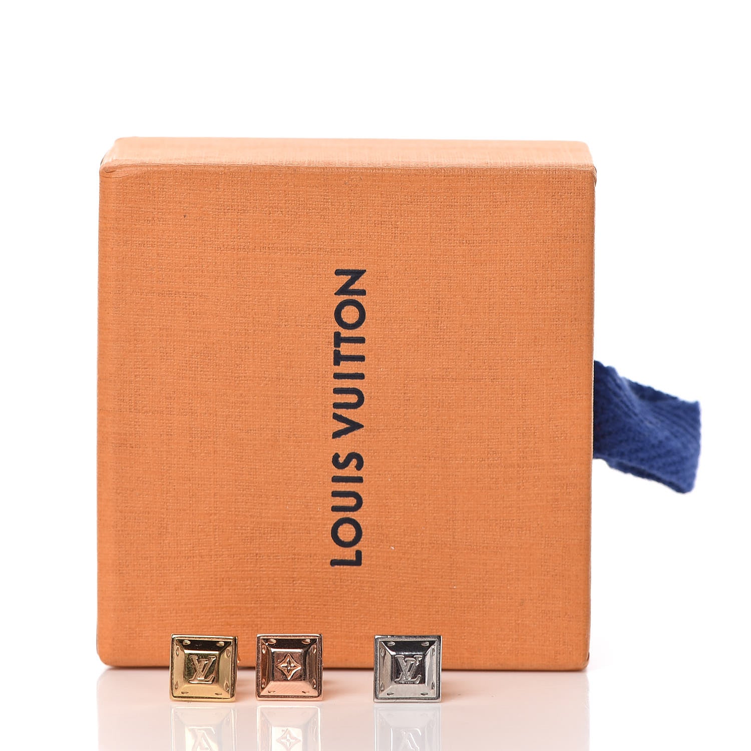 Louis Vuitton Nanogram Tennis Earrings Set of 3 Gold Silver Pink 6 of 6