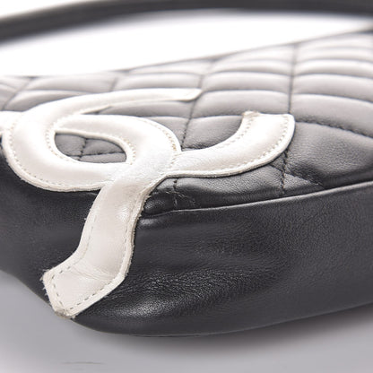 Chanel Calfskin Quilted Cambon Pochette Black White 9 of 11