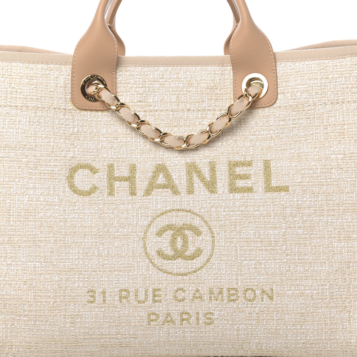 Canvas Medium Deauville Tote Light Beige