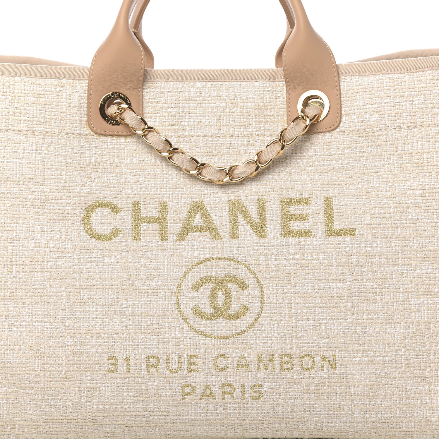 Chanel Canvas Medium Deauville Tote Light Beige 8 of 11