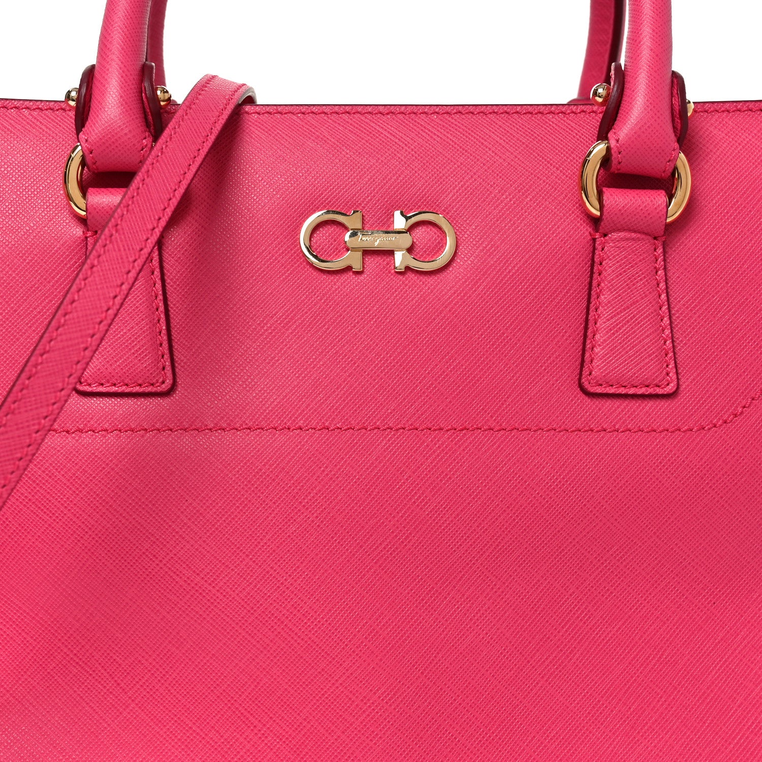Salvatore Ferragamo Printed Calfskin Beky Tote Framboise 6 of 8